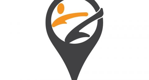 karate-sports-place-logo-concepts-man-kicking-and-pin-point-icon-free-vector